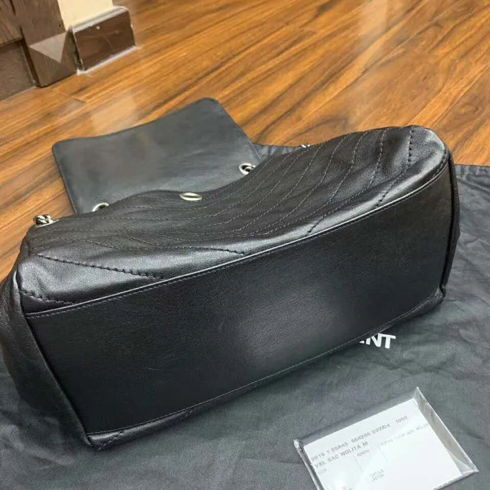 Saint Laurent YSL Nolita Medium Bag Vintage Leather for Women in Black Saint Laurent YSL Nolita Medium Bag Vintage Leather for Women in Black