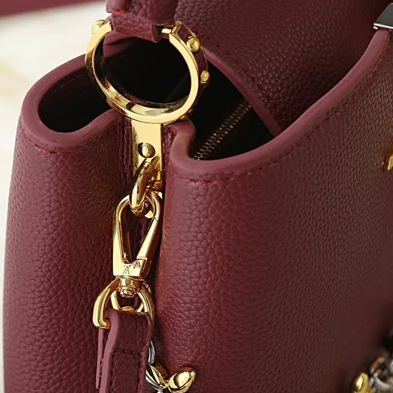 Louis Vuitton Capucines BB Top Handle Bag / Plum Purple Silver/ Gold Hardware Louis Vuitton Capucines BB Top Handle Bag / Plum Purple Silver/ Gold Hardware