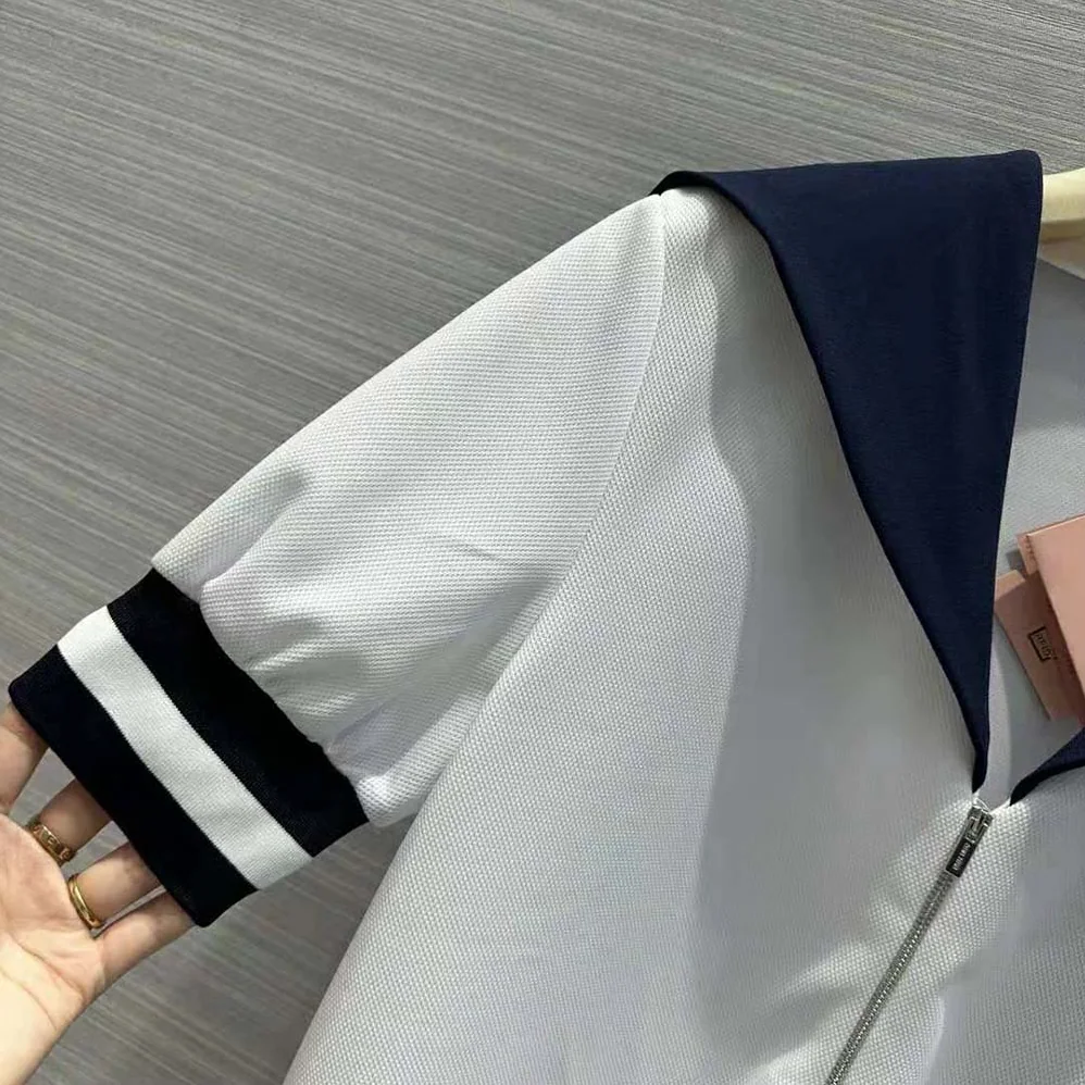 Miu Miu Piqué Top with Jacquard Logo for Women