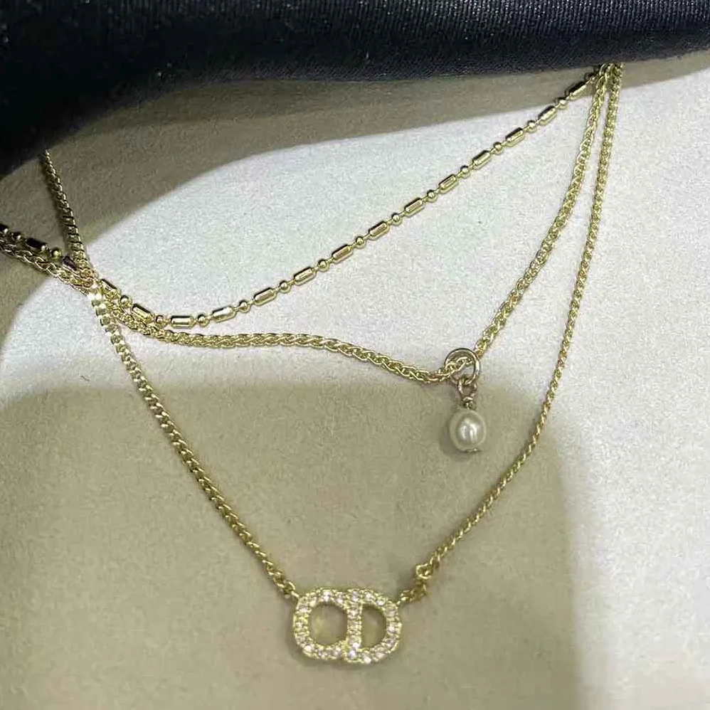 Dior Clair D Lune Necklace Gold-Finish Metal and White Crystals for Women Dior Clair D Lune Necklace Gold-Finish Metal and White Crystals for Women