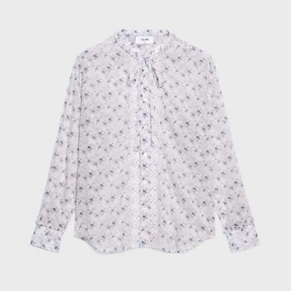 Celine Loose Cotton Voile Shirt for Women in White Celine Loose Cotton Voile Shirt for Women in White