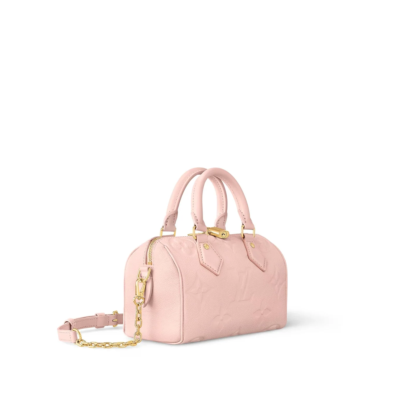 Louis Vuitton Speedy Bandouliere 20 Top Handle Bag in Opal Pink Gold Hardware