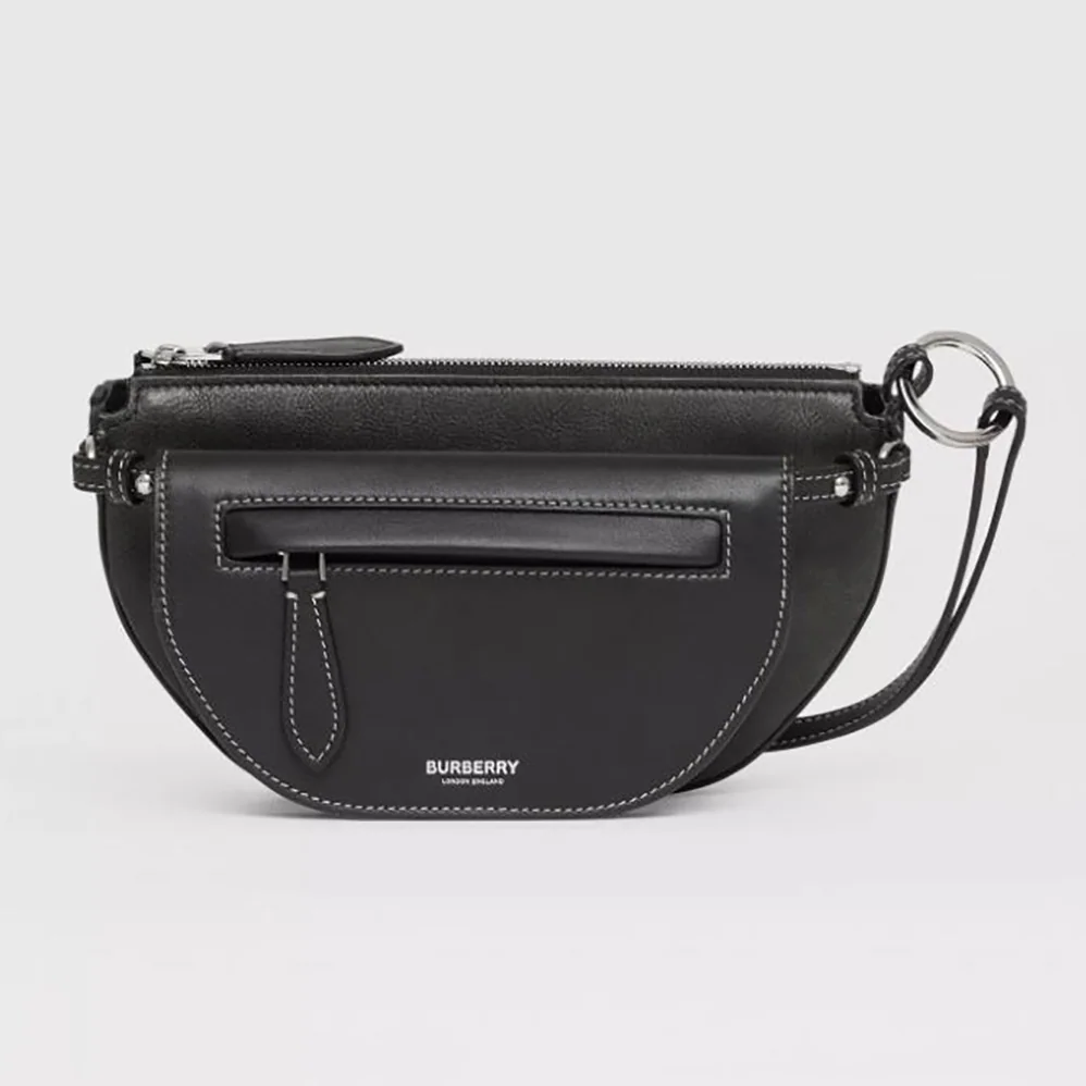 Burberry Mini Leather Double Olympia Bag for Women in Black Burberry Mini Leather Double Olympia Bag for Women in Black