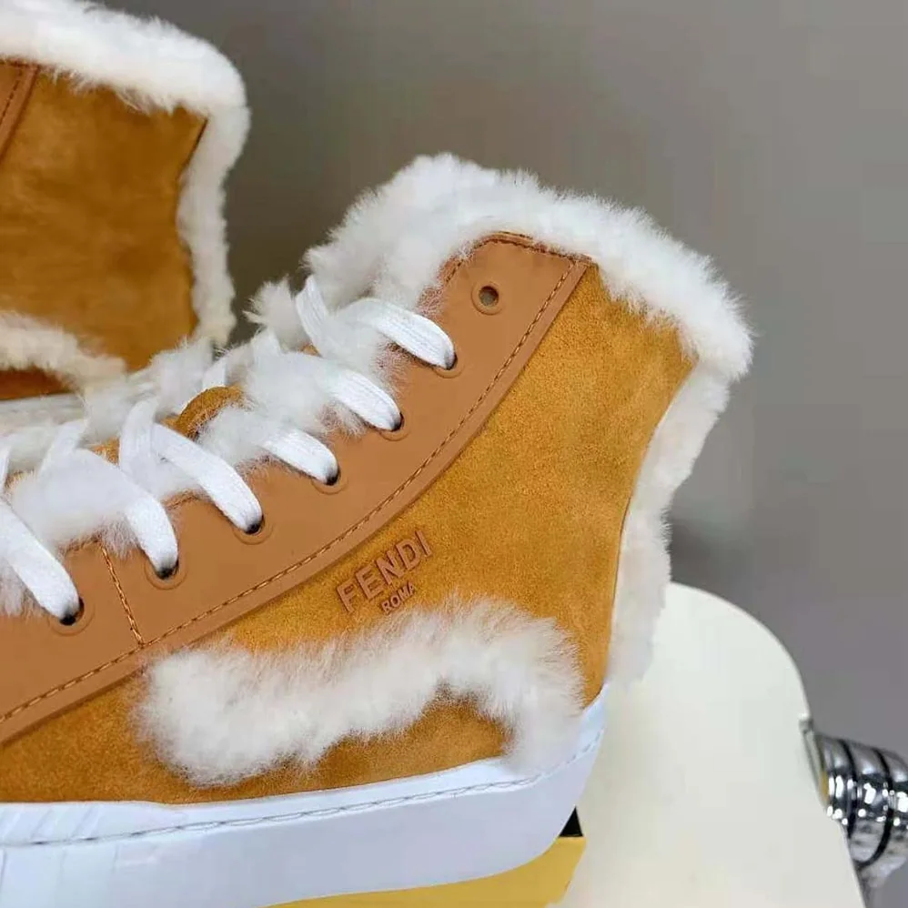 Fendi Force Yellow Suede High for Women in Tops