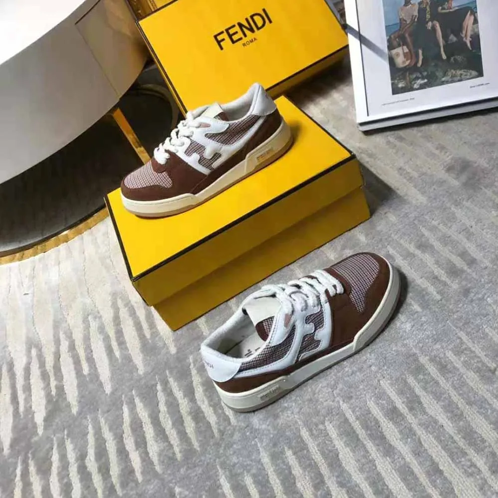 Fendi Fendi Match Brown Suede Low for Women in Tops Fendi Fendi Match Brown Suede Low for Women in Tops