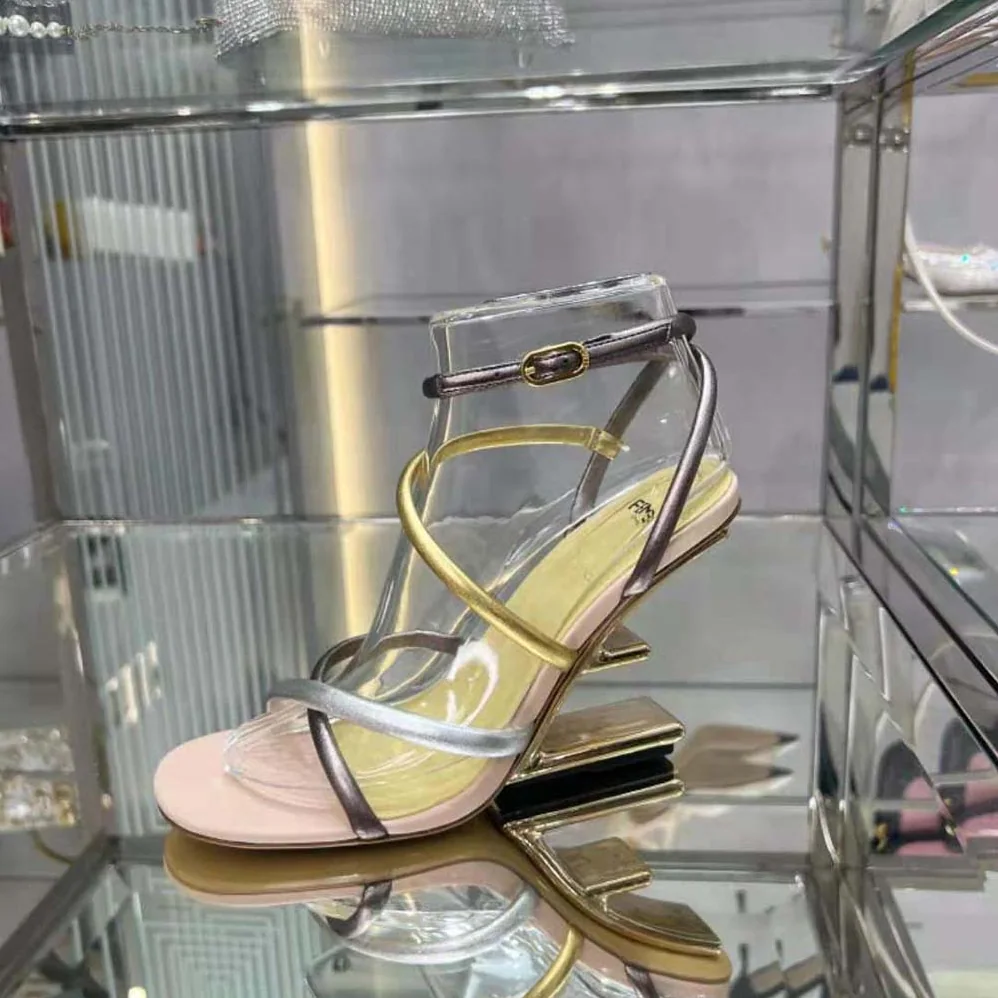 Fendi First Silver Nappa Leather High for Women in Heeled Sandals Fendi First Silver Nappa Leather High for Women in Heeled Sandals
