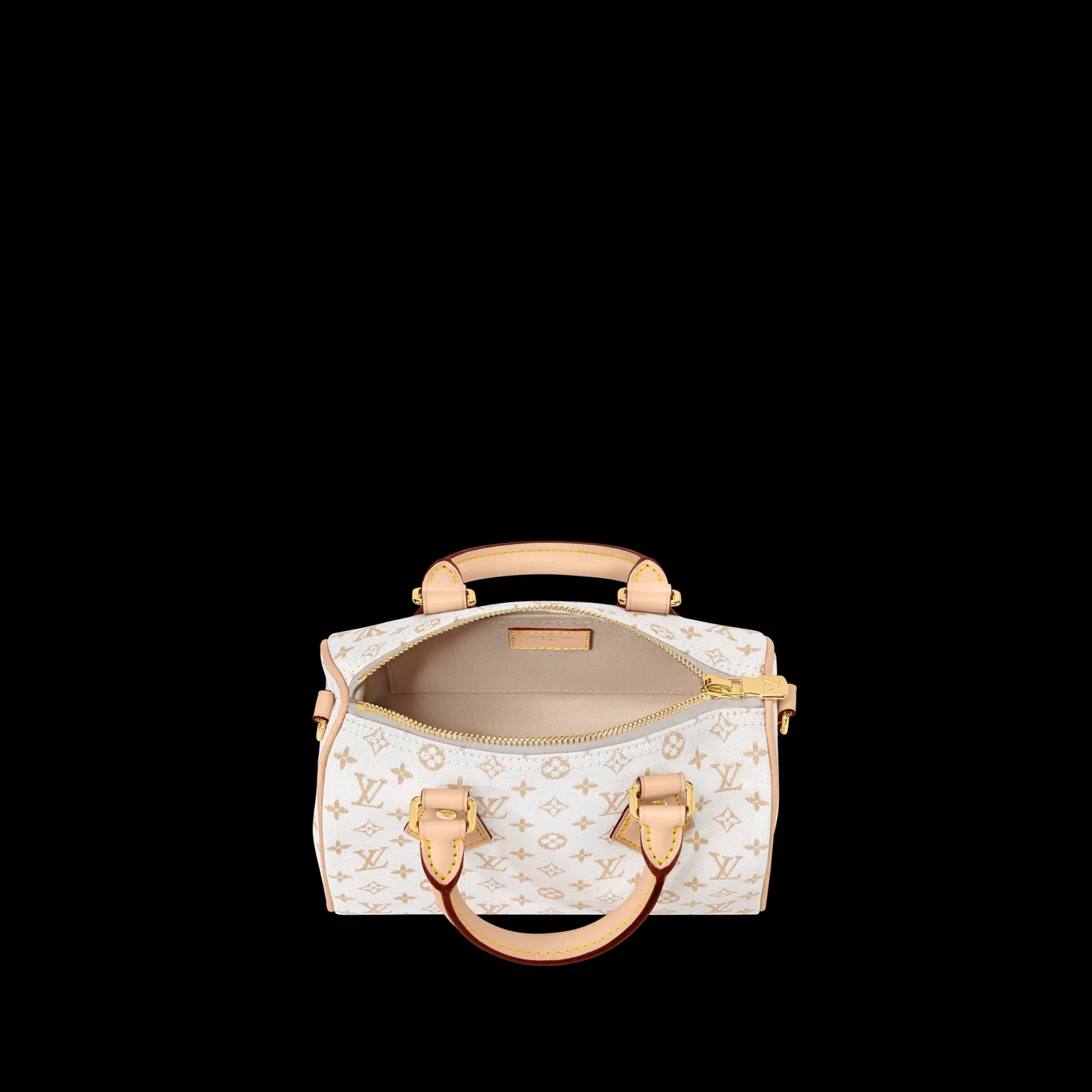 Louis Vuitton Speedy Bandouliere 20 Top Handle Bag in Mastic Cream Gold Hardware Louis Vuitton Speedy Bandouliere 20 Top Handle Bag in Mastic Cream Gold Hardware