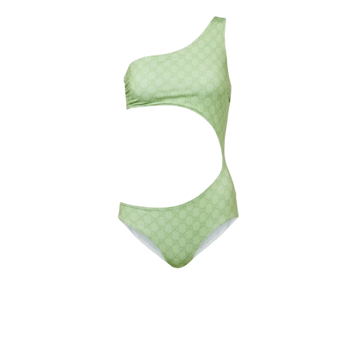 Gucci GG Printed Cutout Swimsuit Light Green Gucci GG Printed Cutout Swimsuit Light Green