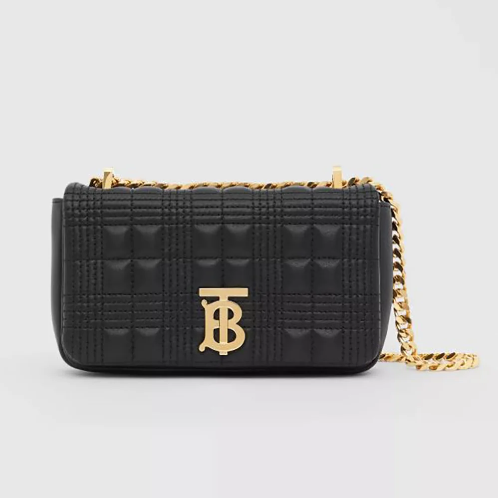 Burberry Mini Quilted Lambskin Lola Bag for Women in Black Burberry Mini Quilted Lambskin Lola Bag for Women in Black