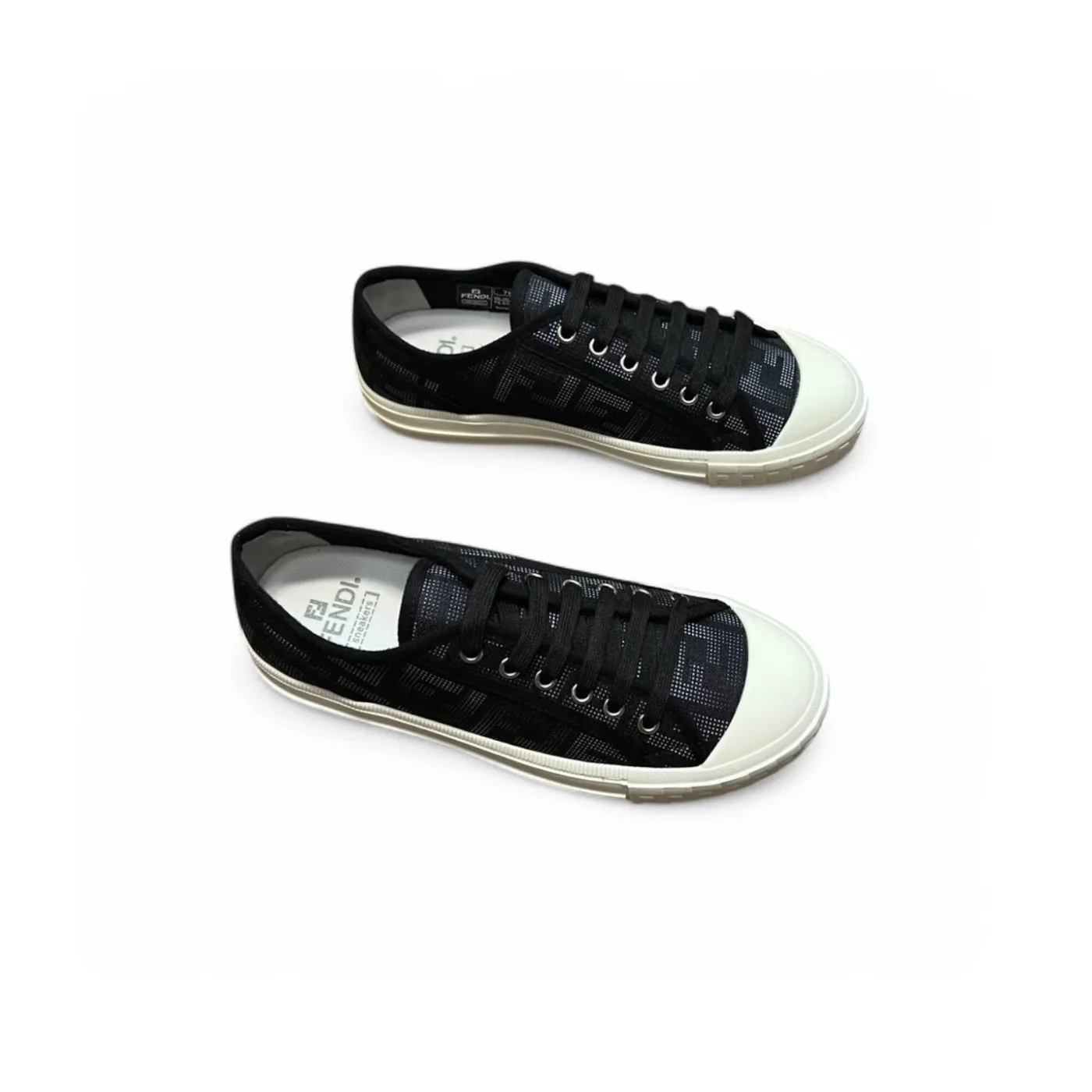 Fendi FD Domino Fabric Low in Tops Sneakers Black