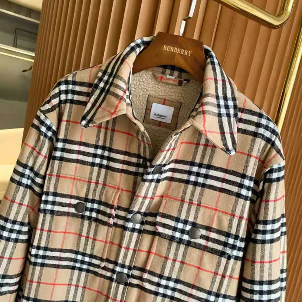 Burberry Vintage Check Wool Cotton Overshirt for Women Burberry Vintage Check Wool Cotton Overshirt for Women