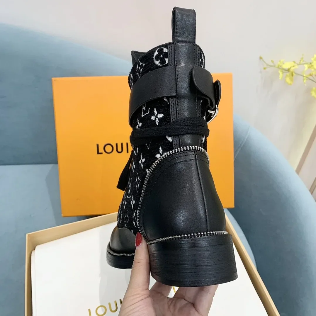 Louis Vuitton Metropolis Flat Ranger Boots Black Louis Vuitton Metropolis Flat Ranger Boots Black