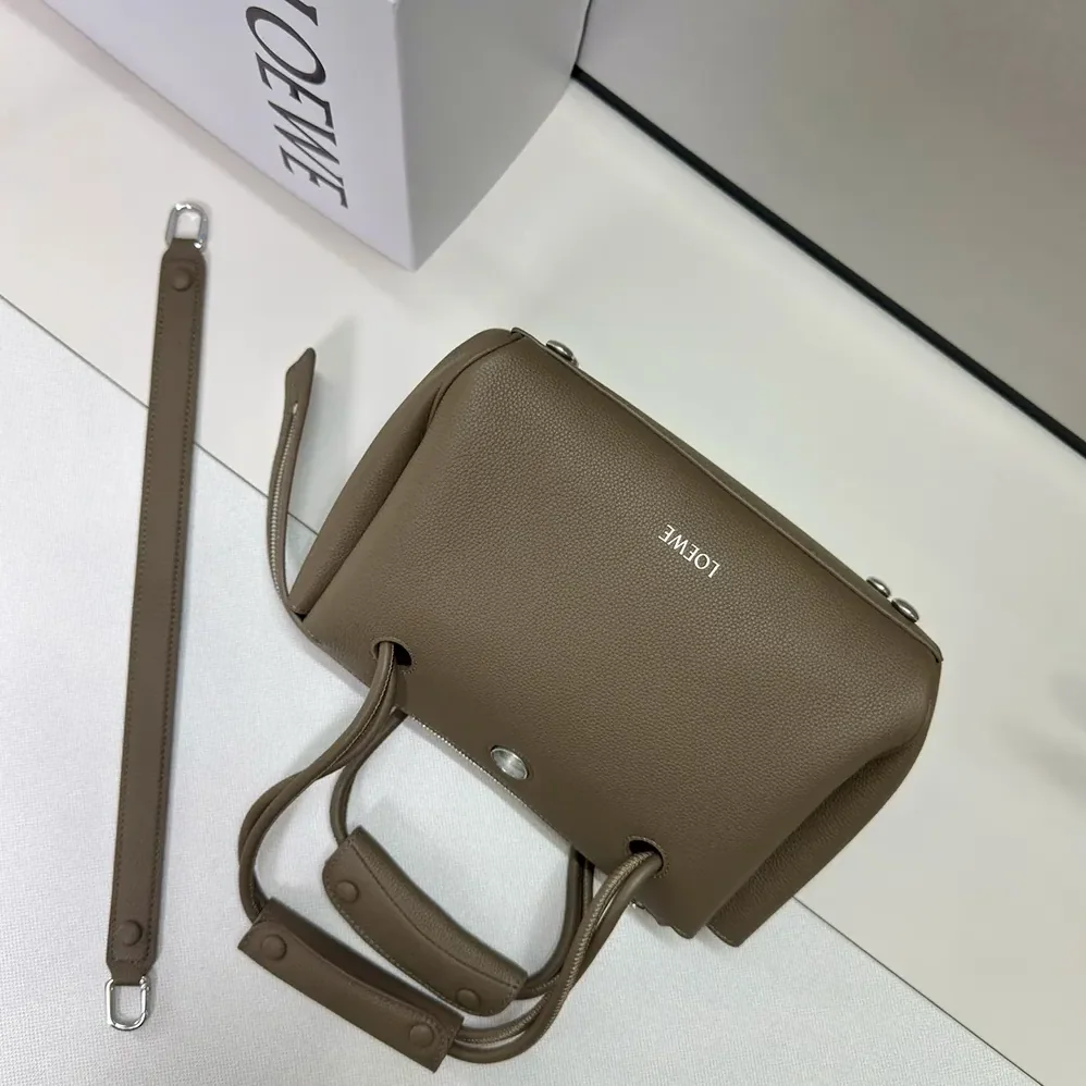 Loewe Small Madrid Bag in Supple Grained Calfskin for Women in Gray Loewe Small Madrid Bag in Supple Grained Calfskin for Women in Gray