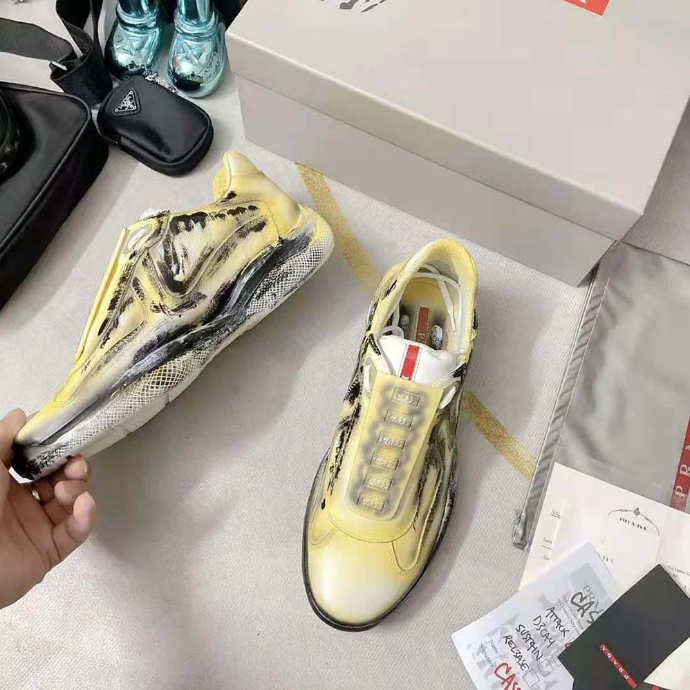 Prada Cass x Prada Americas Cup D3cay Sneakers for Unisex in Yellow