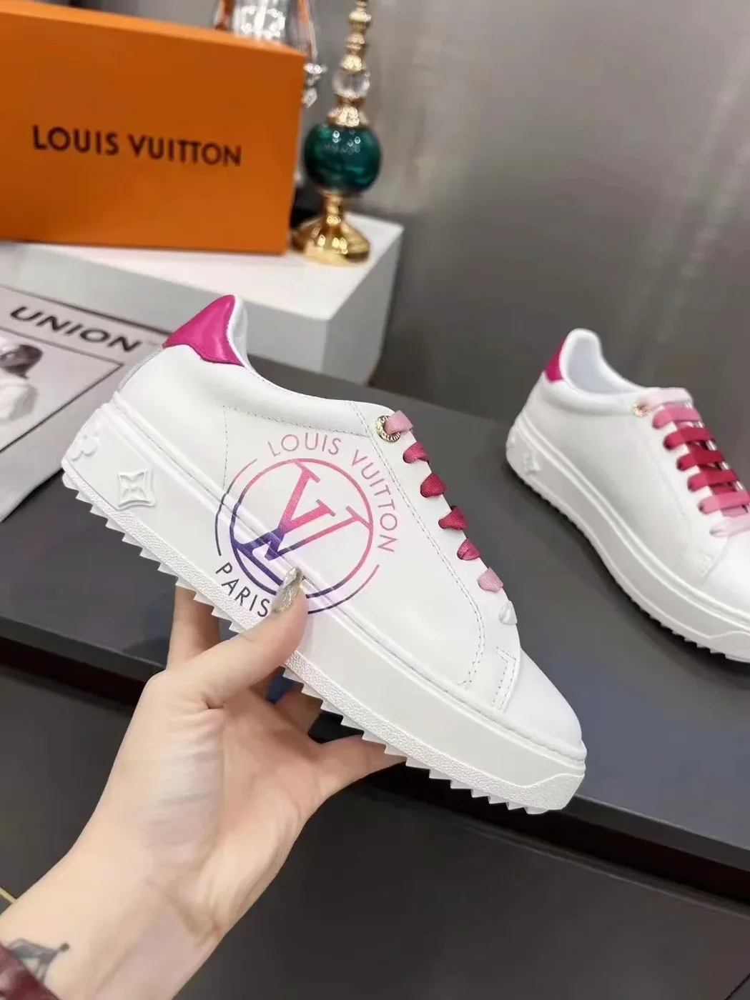 Louis Vuitton Time Out Sneaker Fuchsia Pink LV 1AA1BN