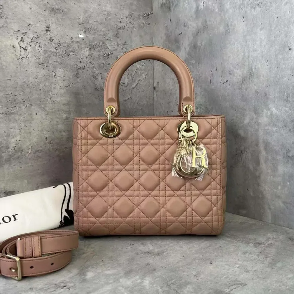 Dior Medium Lady Dior Bag Blush Cannage Lambskin for Women Dior Medium Lady Dior Bag Blush Cannage Lambskin for Women