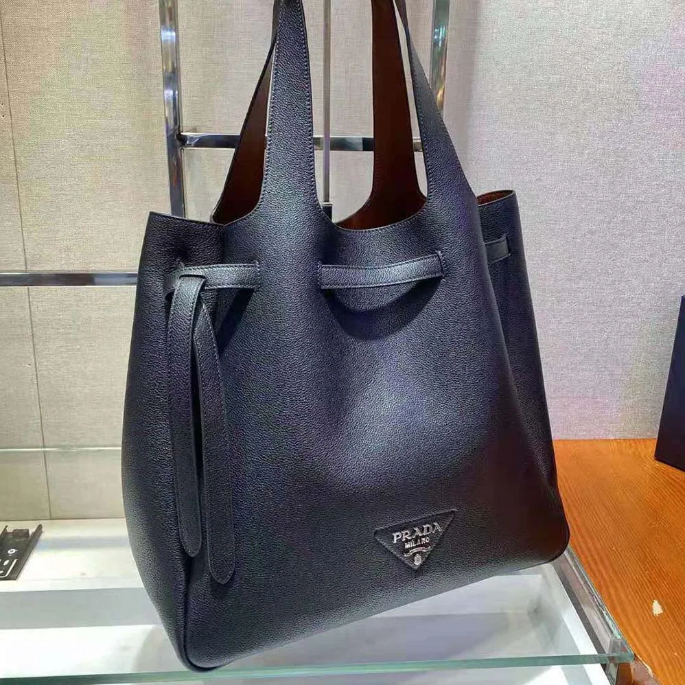 Prada Soft Leather Tote for Women in Black Prada Soft Leather Tote for Women in Black