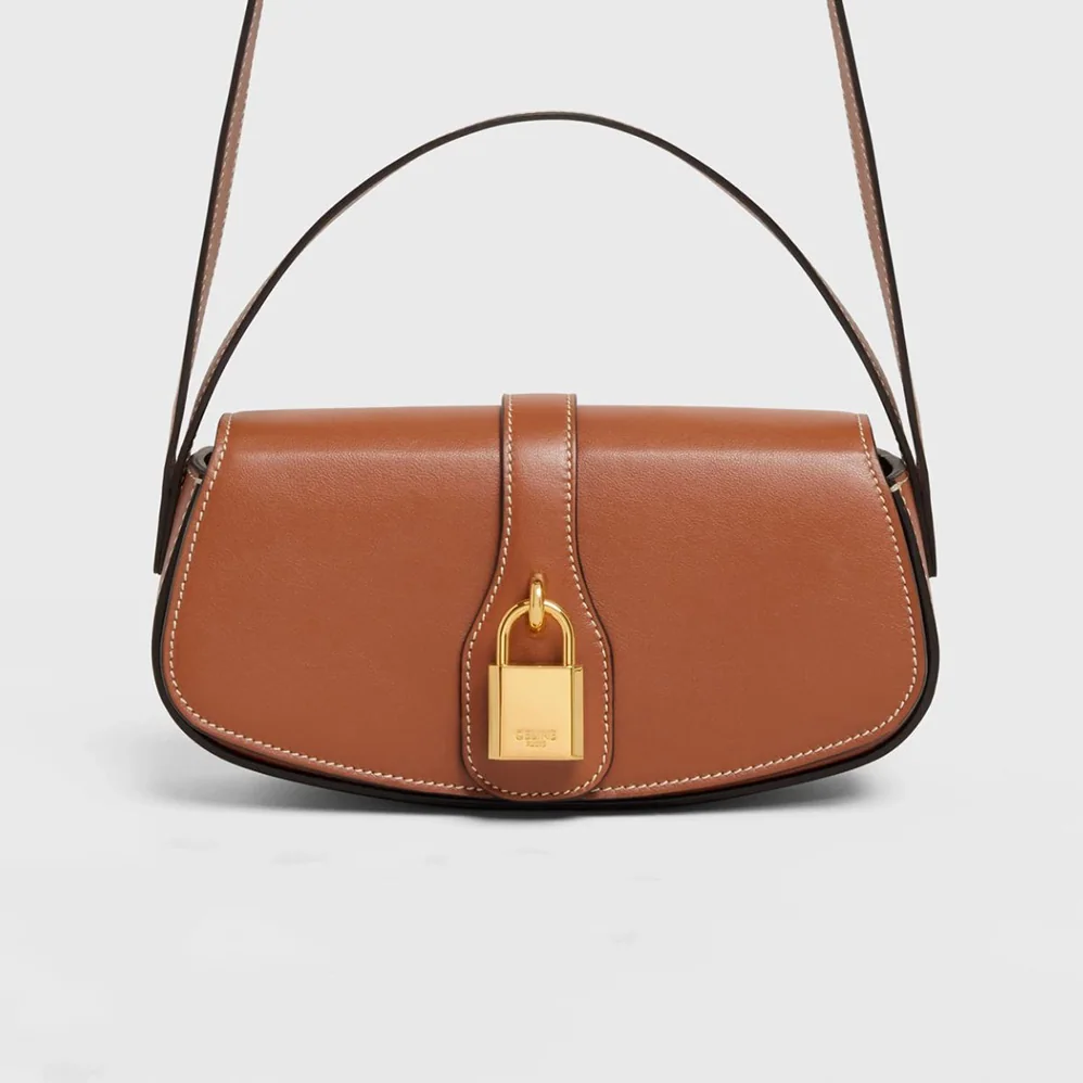 Celine Clutch on Strap in Smooth Calfskin for Women in Brown