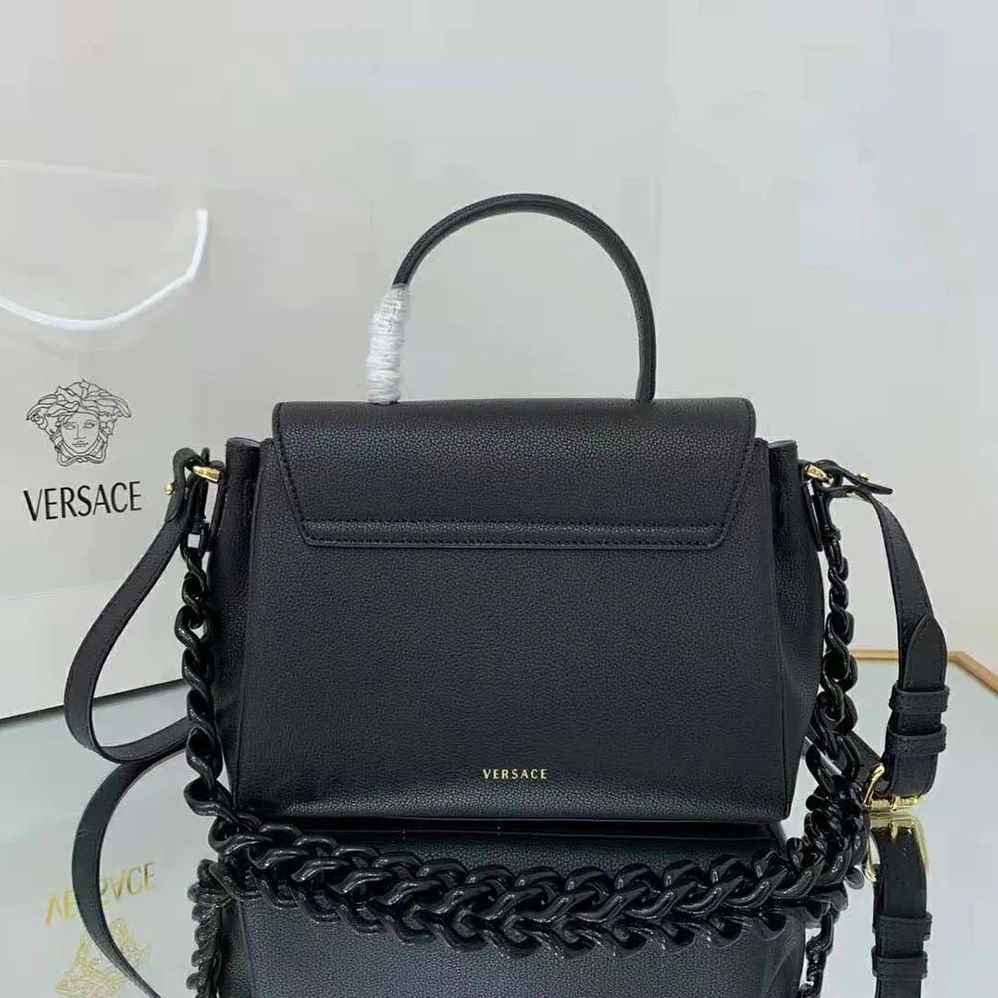 Versace La Medusa Medium Handbag Crafted From Premium leather for Women in Black