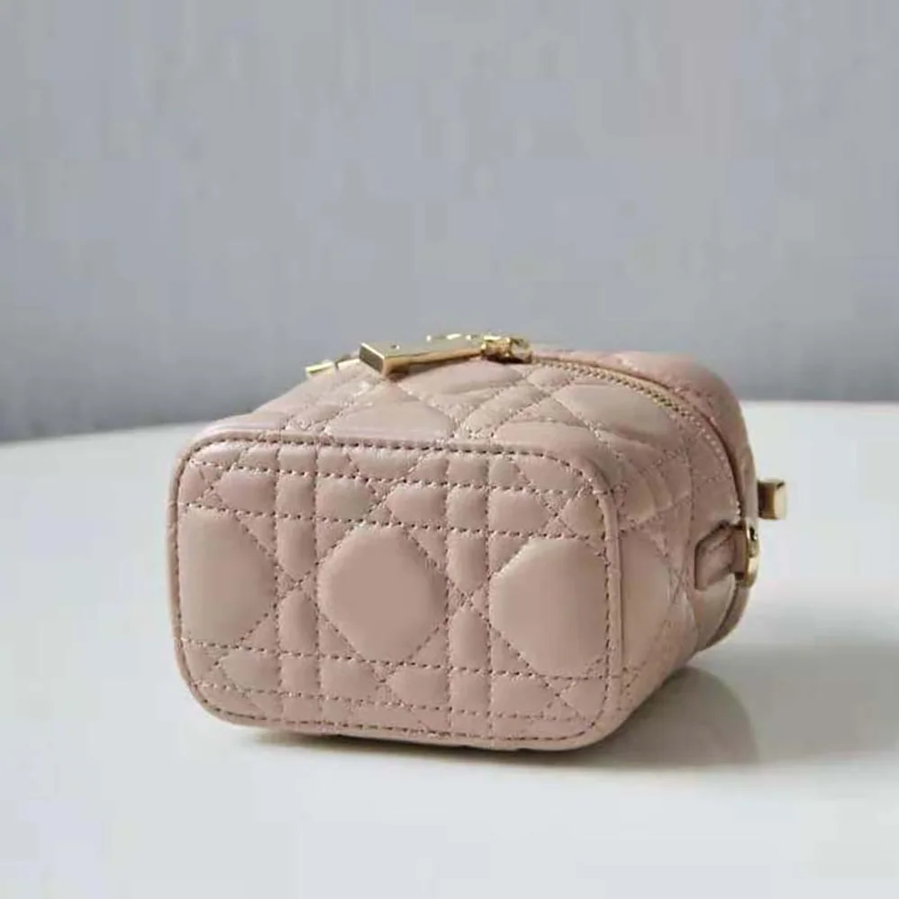 Dior Micro Lady Dior Vanity Case Cannage Lambskin for Women in Pink