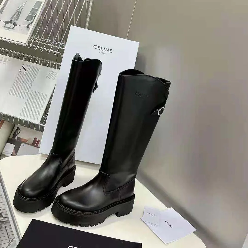 Celine Bulky Buckled High Boot in Calfskin for Women Celine Bulky Buckled High Boot in Calfskin for Women