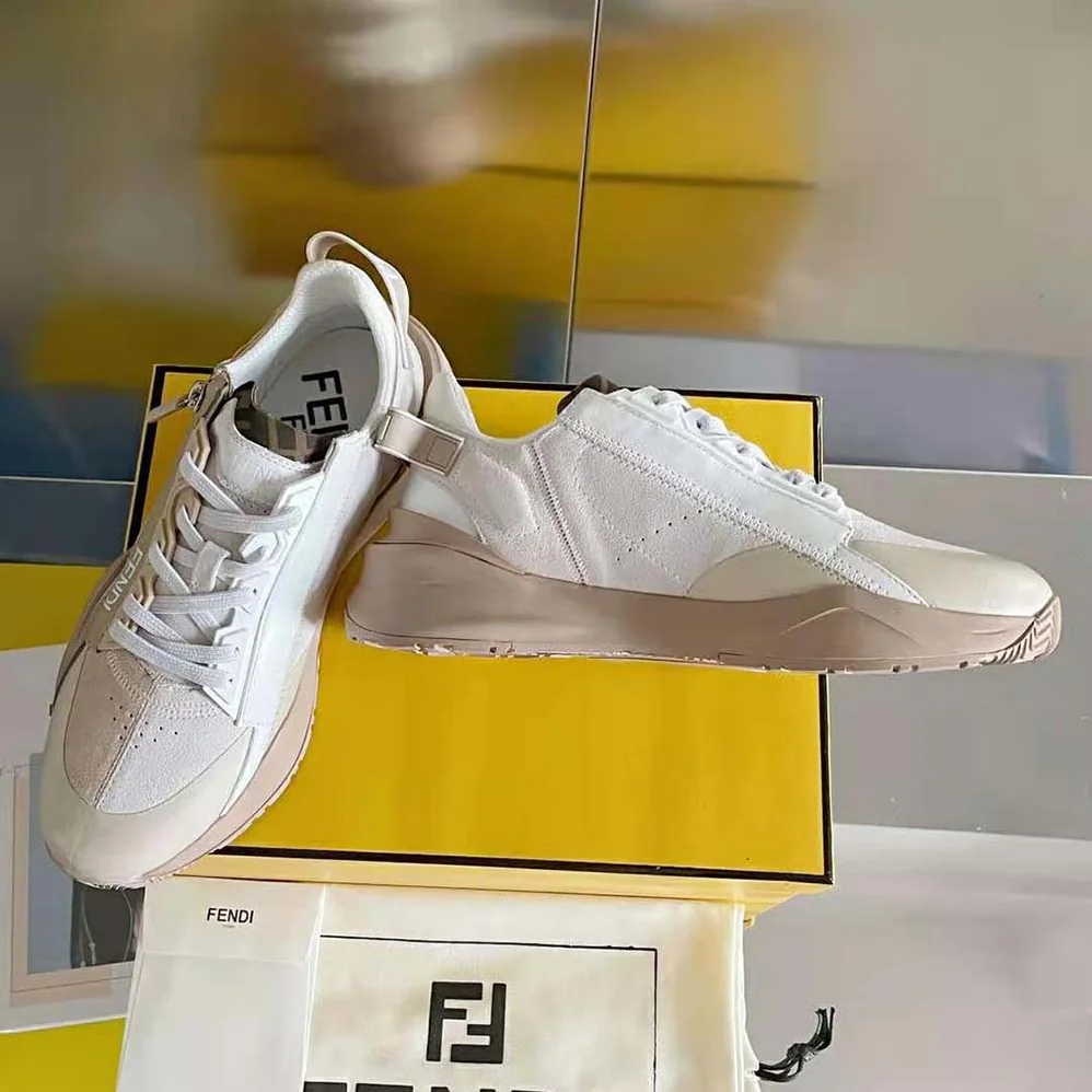 Fendi Flow Beige Suede Low for Men in Tops
