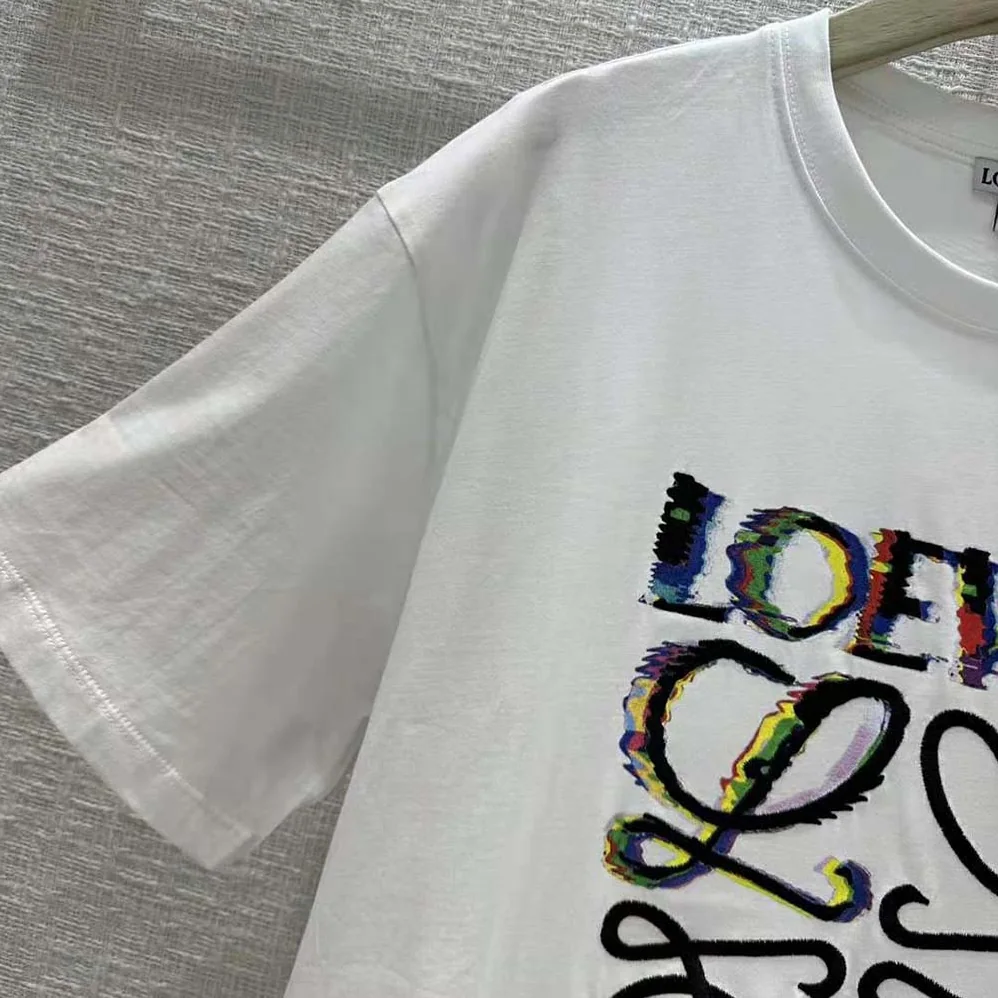 Loewe Glitch Anagram T-shirt in Cotton for Men in White