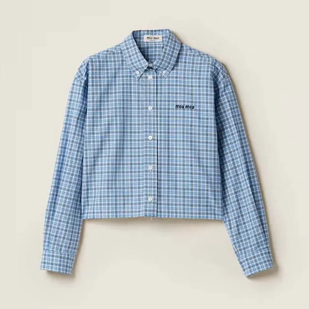 Miu Miu Checked Poplin Shirt for Women