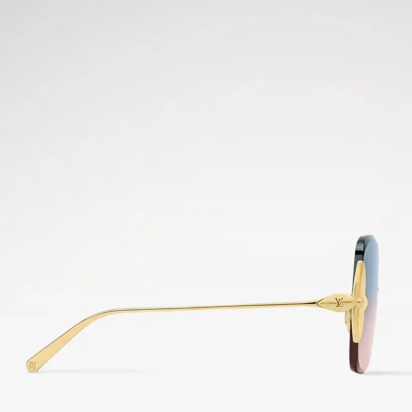 Louis Vuitton Flower Edge Metal Square Sunglasses Gradient Blue