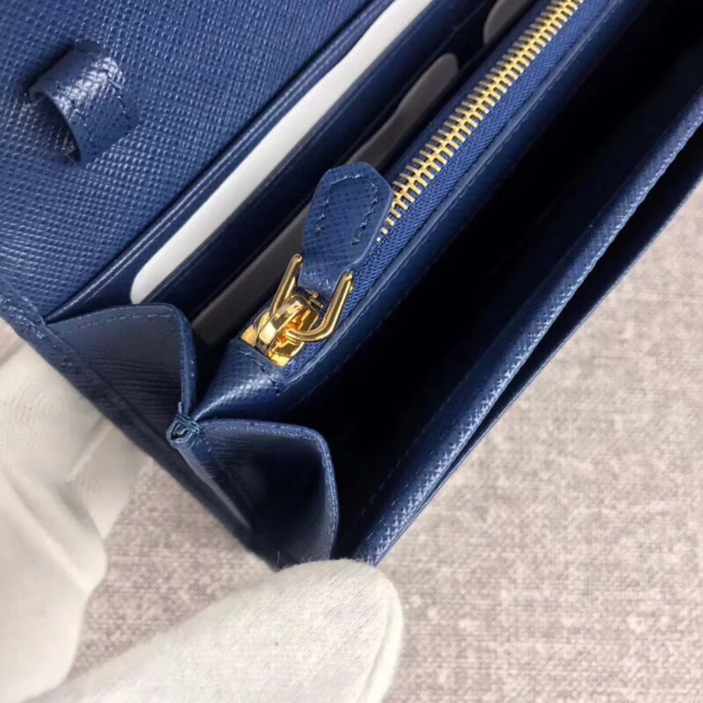 Prada Leather Shoulder Bag in Saffiano for Women in Navy Prada Leather Shoulder Bag in Saffiano for Women in Navy