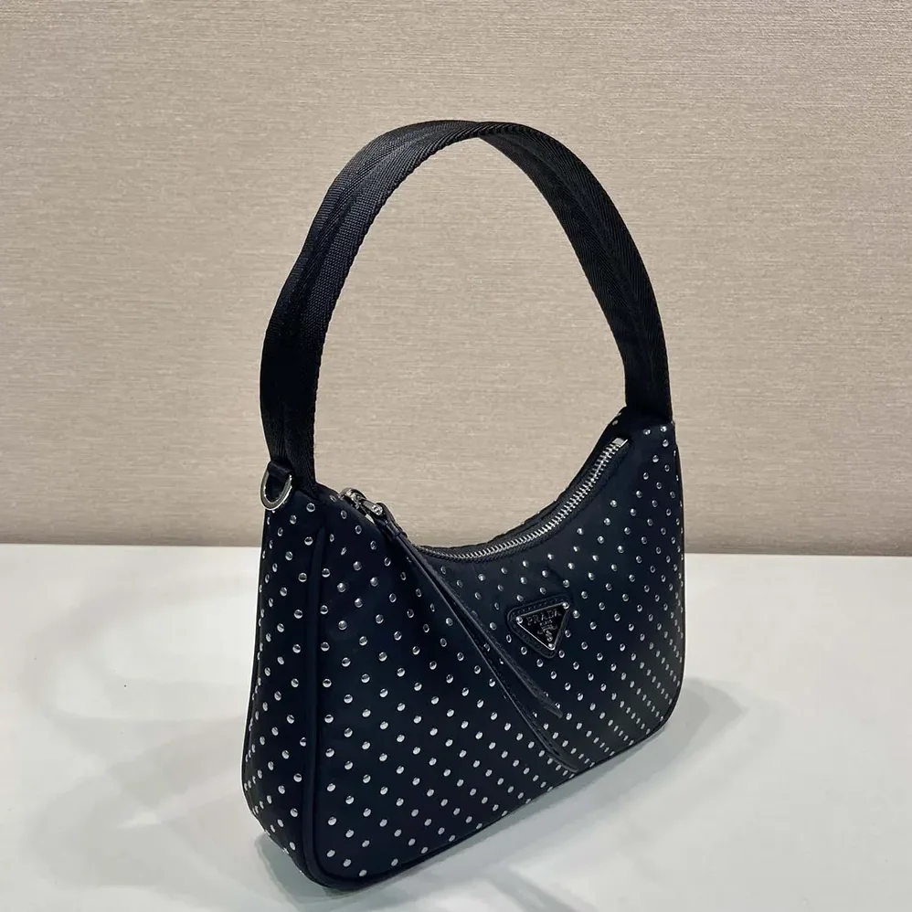 Prada Re-Edition Re-Nylon Mini Bag with Studs for Women Prada Re-Edition Re-Nylon Mini Bag with Studs for Women