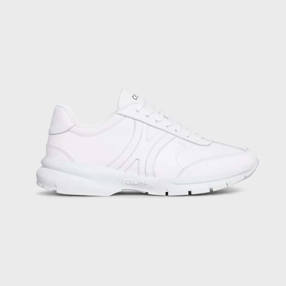 Celine Runner Cr-02 Low Lace-up Sneaker in Calfskin for Unisex in White Celine Runner Cr-02 Low Lace-up Sneaker in Calfskin for Unisex in White