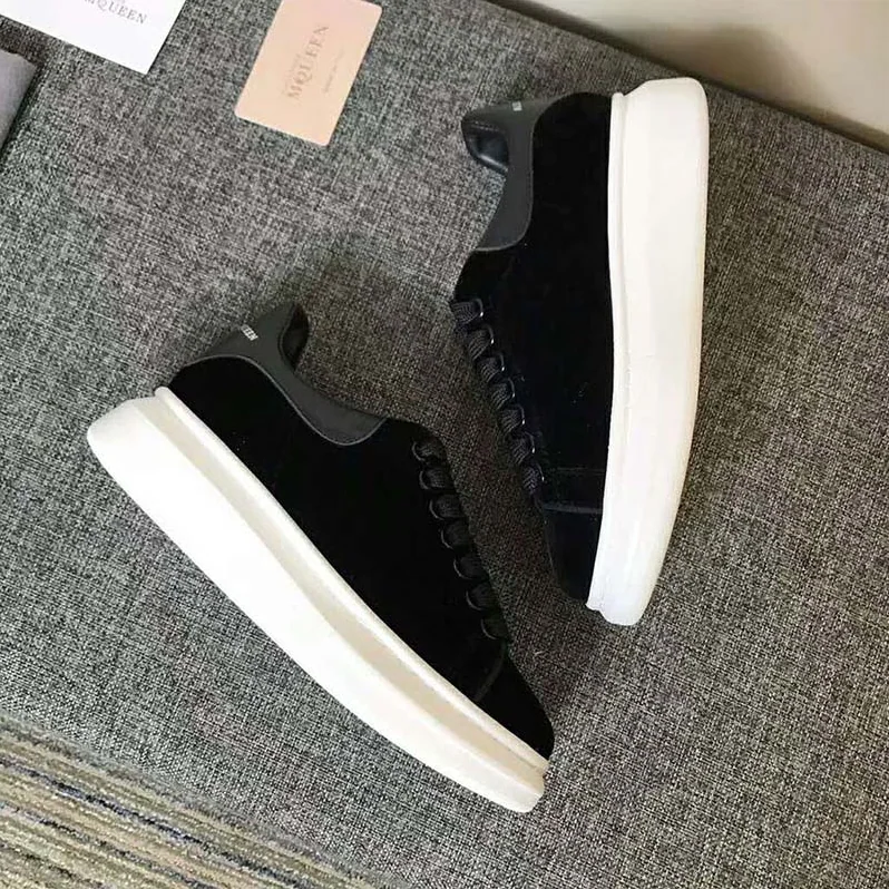 Alexander Mcqueen Oversized Sneaker With Black Velvet Calf Leather for Unisex Alexander Mcqueen Oversized Sneaker With Black Velvet Calf Leather for Unisex