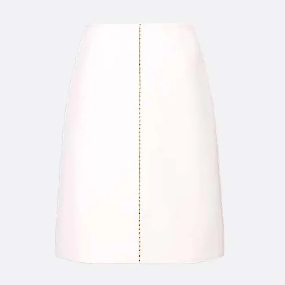 Dior Embroidered Skirt White Wool and Silk for Women Dior Embroidered Skirt White Wool and Silk for Women