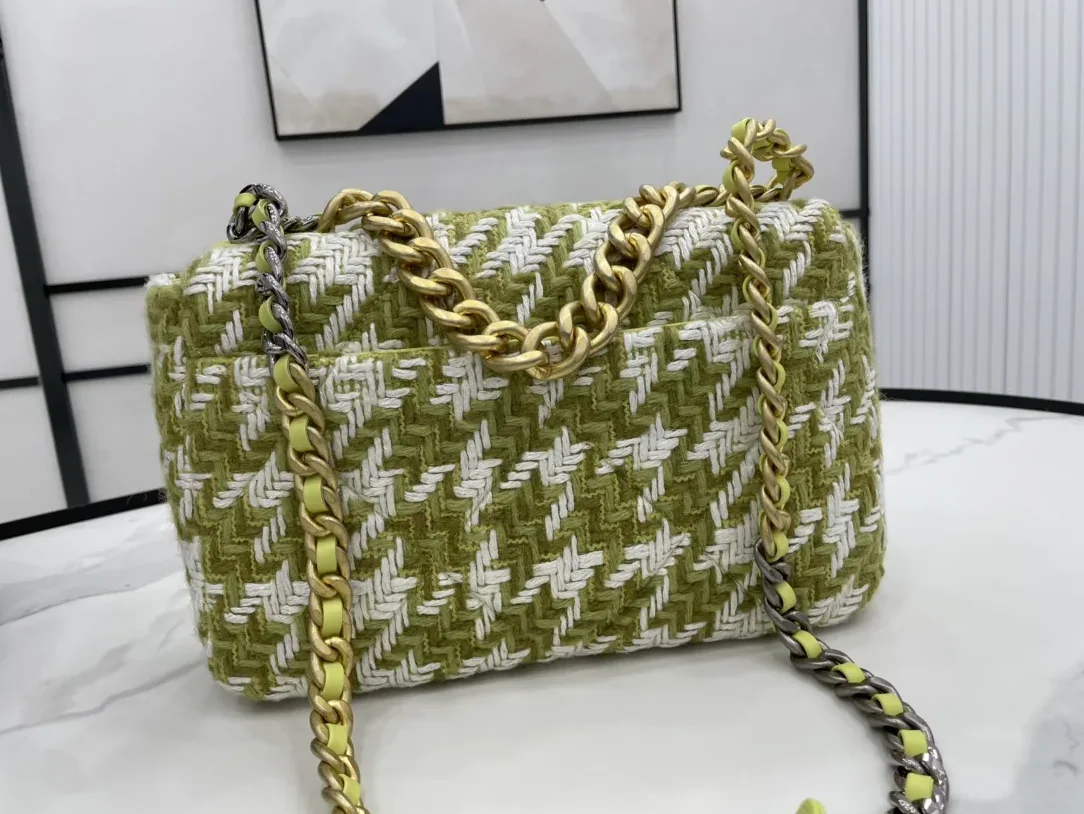Chanel 19 Large Handbag Gold Hardware Green Chanel 19 Large Handbag Gold Hardware Green