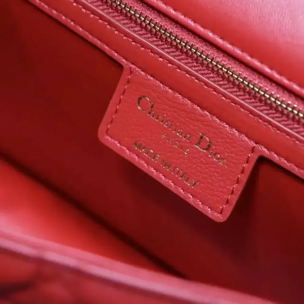 Dior Large Dior Caro Bag Red Soft Cannage Calfskin for Women Dior Large Dior Caro Bag Red Soft Cannage Calfskin for Women