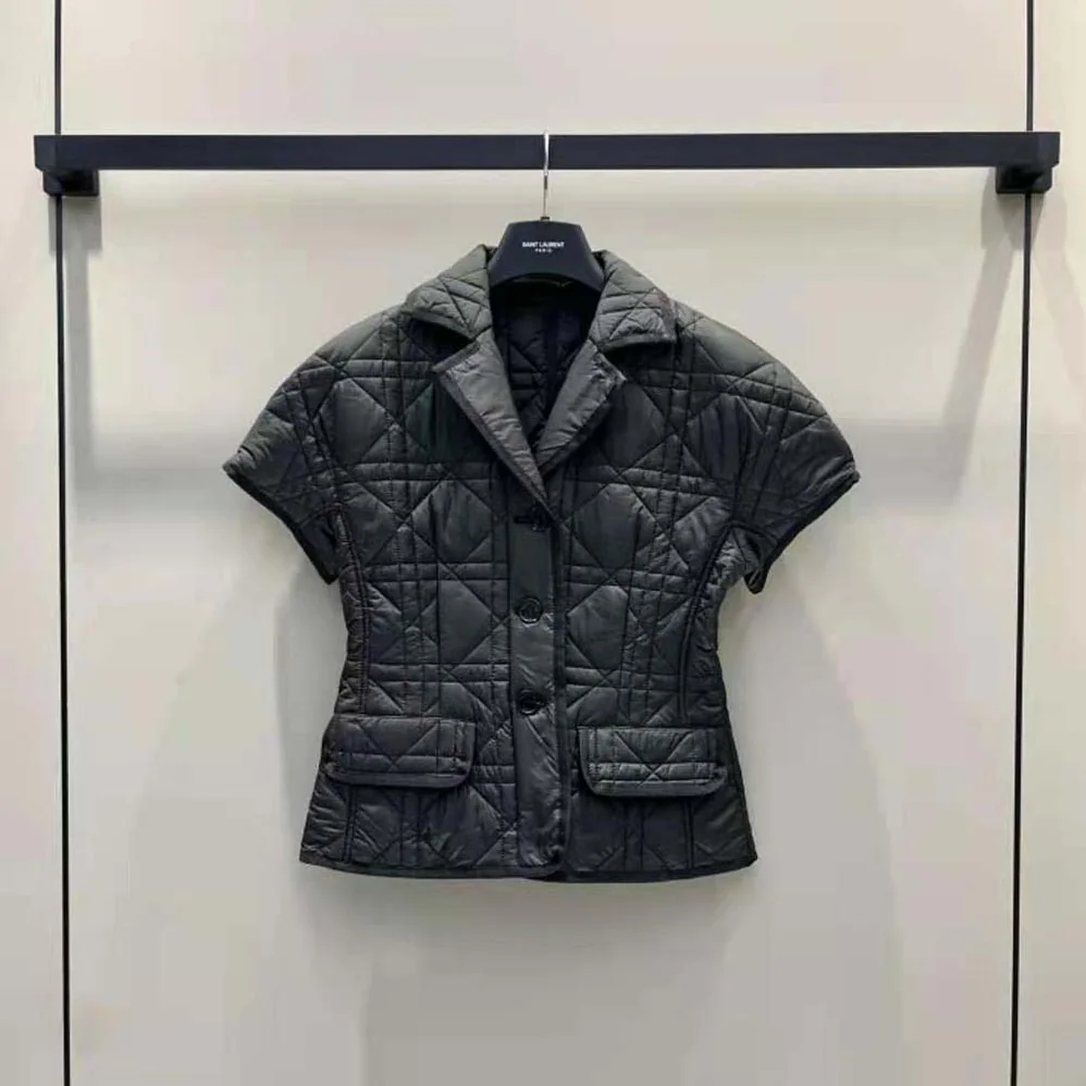 Dior Fitted Jacket with Puff Sleeves Black Cloqué for Women in Effect Technical Jacquard