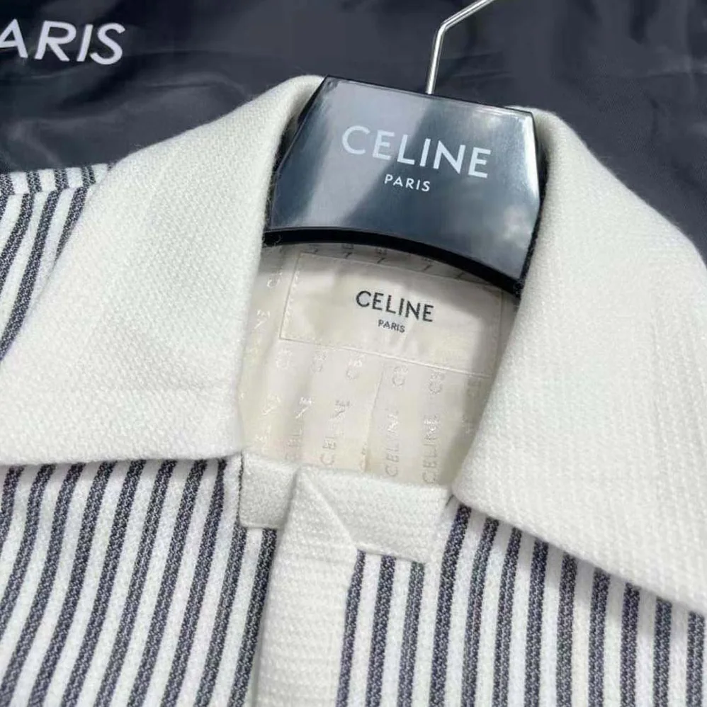 Celine Cropped Chelsea Jacket in Textured Wool for Women