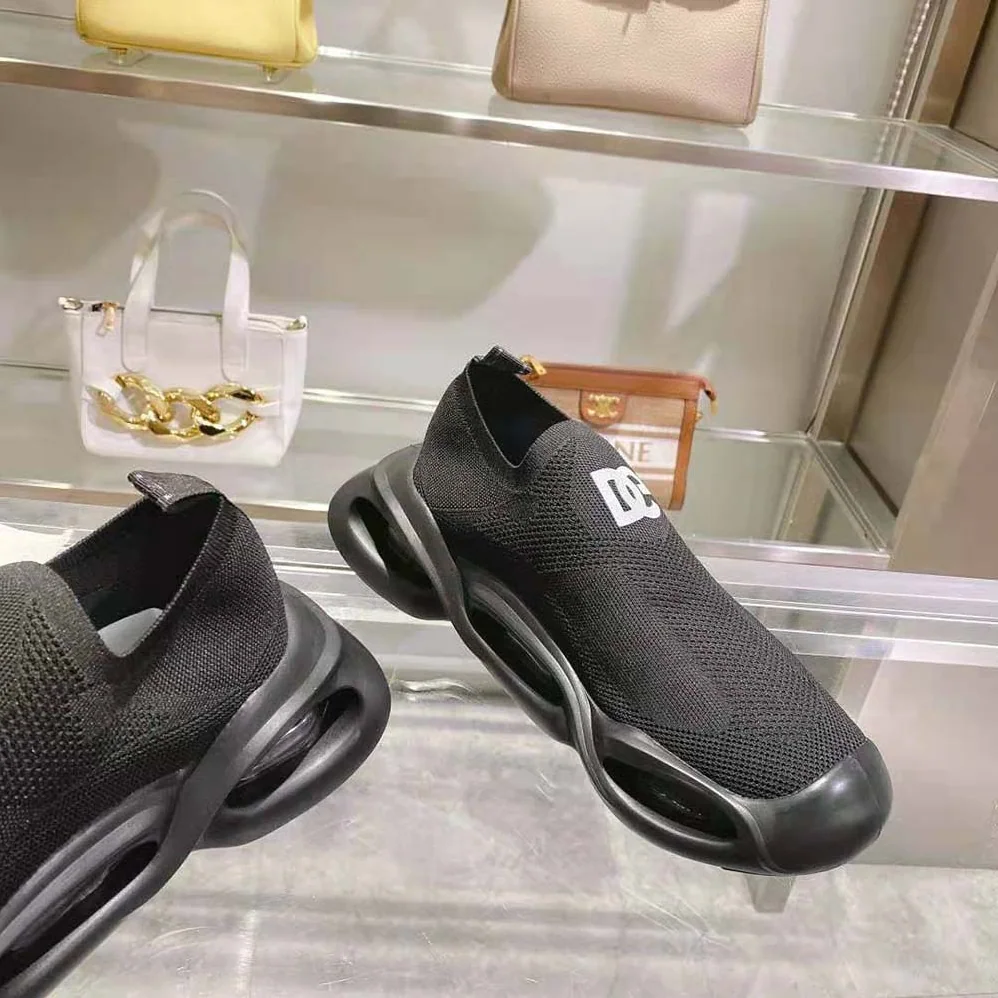 Dolce Gabbana D&G Stretch Mesh Wave Sneakers for Unisex in Black Dolce Gabbana D&G Stretch Mesh Wave Sneakers for Unisex in Black
