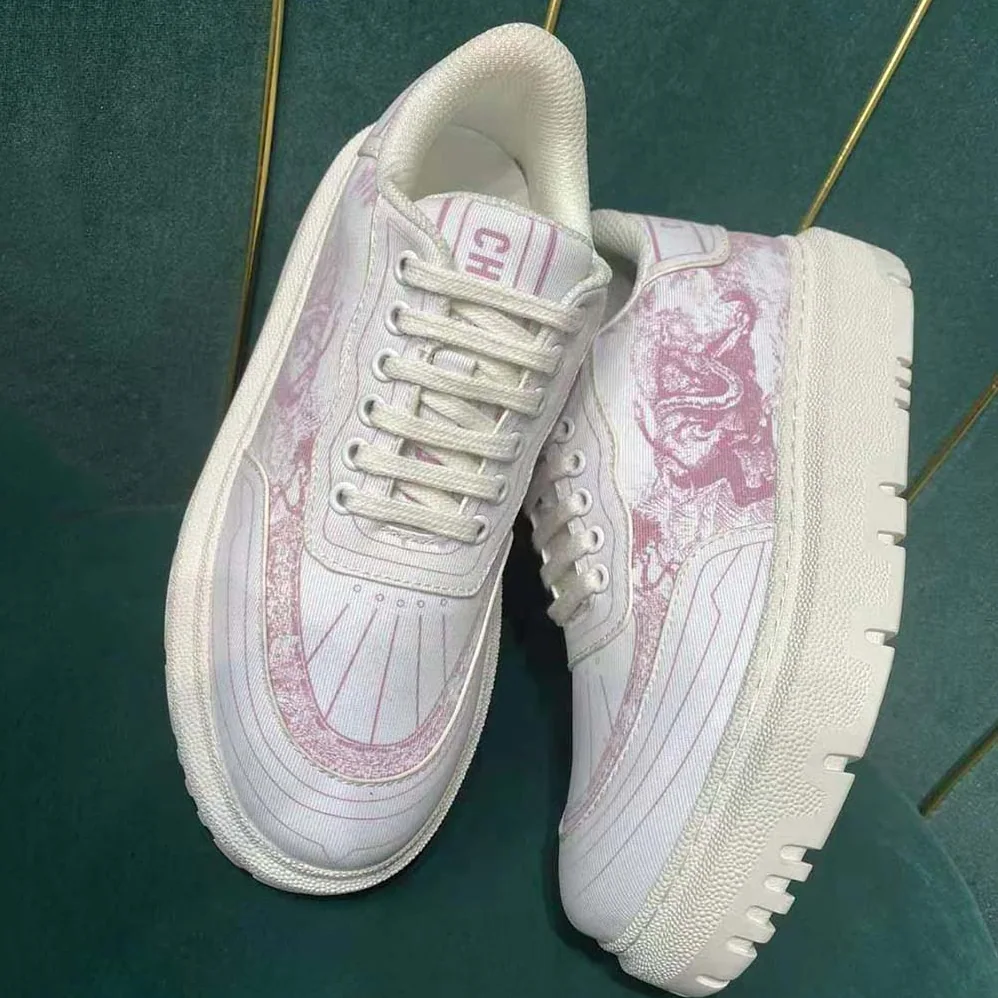 Dior Addict Sneaker Raspberry Toile de Jouy Technical Fabric for Women