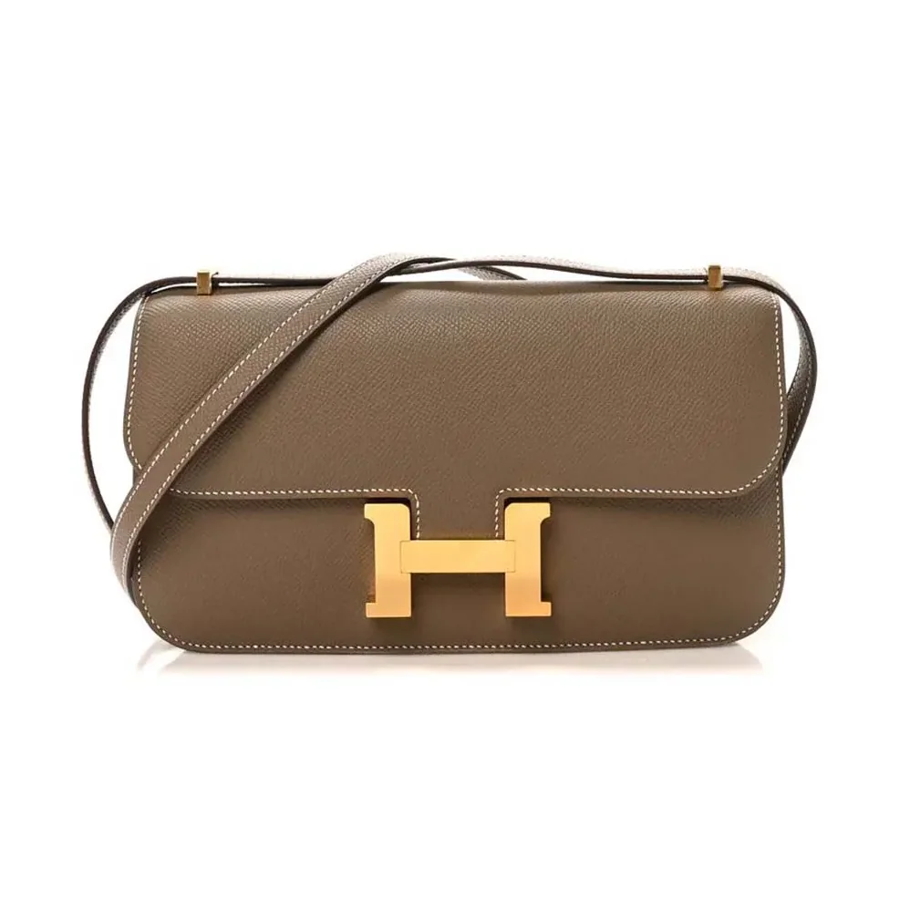 Hermes Constance Elan Epsom Gold for Women in Gray