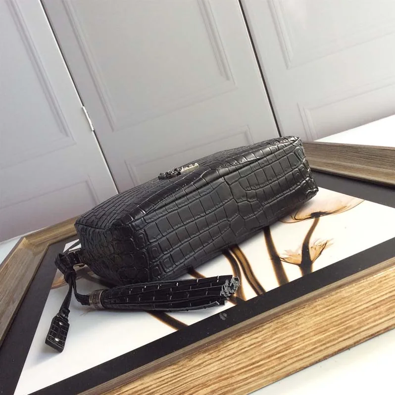 Saint Laurent YSL Lou Camera Bag Crocodile Embossed Leather for Women