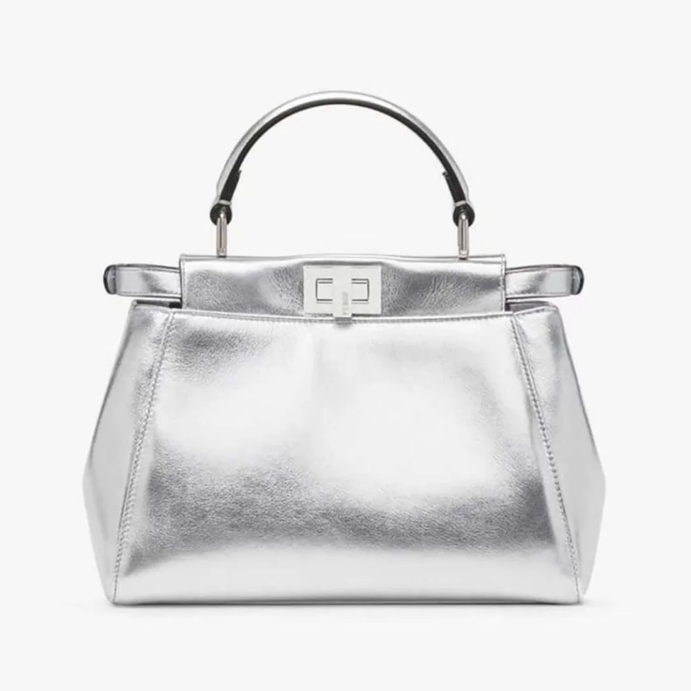 Fendi Peekaboo Iconic XS Mini for Women in Bag in Silver Fendi Peekaboo Iconic XS Mini for Women in Bag in Silver
