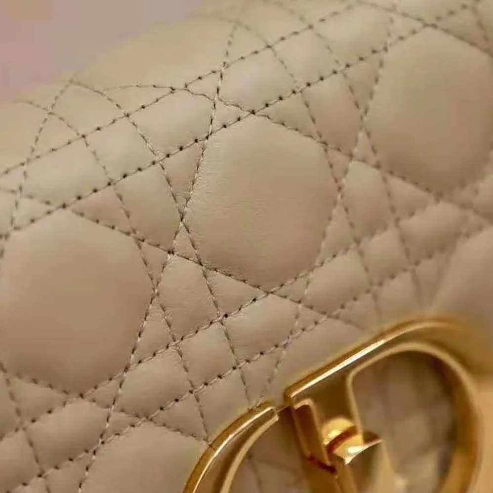 Dior Large Dior Caro Bag Supple Cannage Calfskin for Women in Sandy