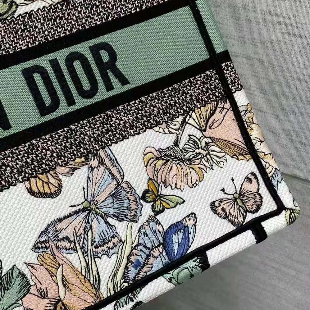 Dior Medium Dior Book Tote White Multicolor Toile de Jouy Mexico Embroidery for Women