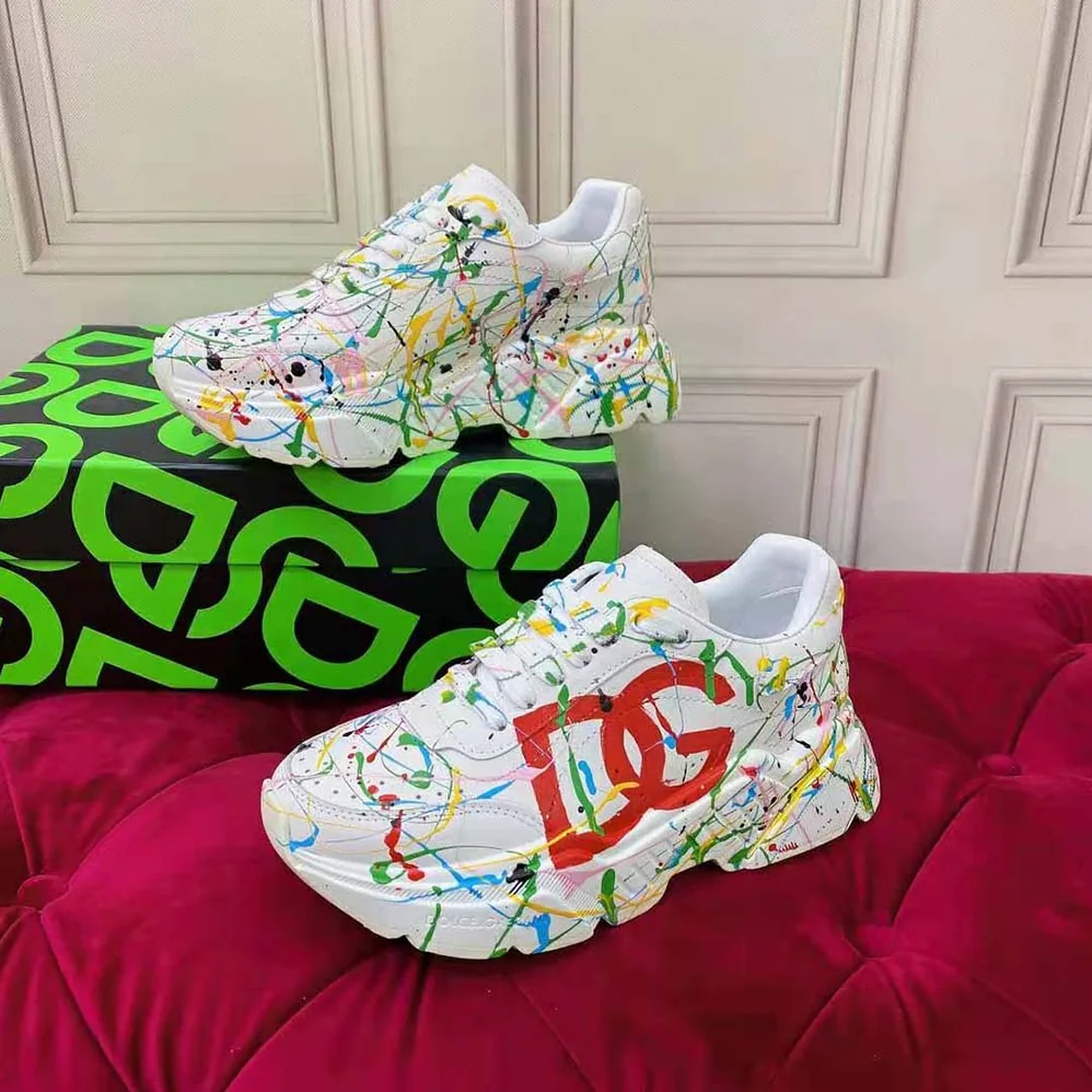Dolce Gabbana D&G Mixed-Materials Daymaster Sneakers for Men in White Dolce Gabbana D&G Mixed-Materials Daymaster Sneakers for Men in White