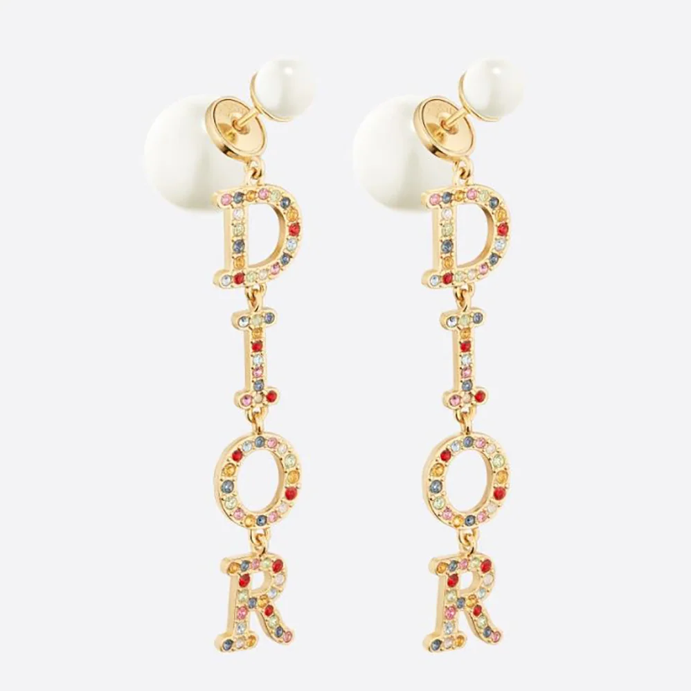Dior Dior Tribales Earrings Gold-Finish Metal White Resin Pearls for Women Dior Dior Tribales Earrings Gold-Finish Metal White Resin Pearls for Women