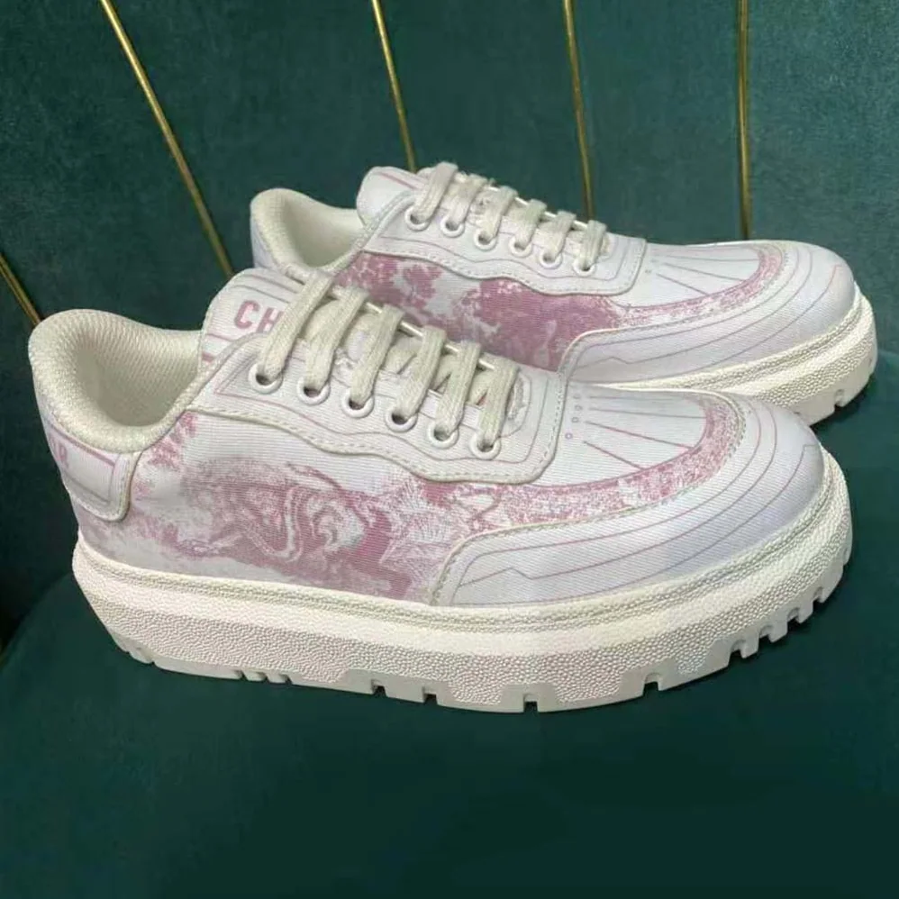 Dior Addict Sneaker Raspberry Toile de Jouy Technical Fabric for Women