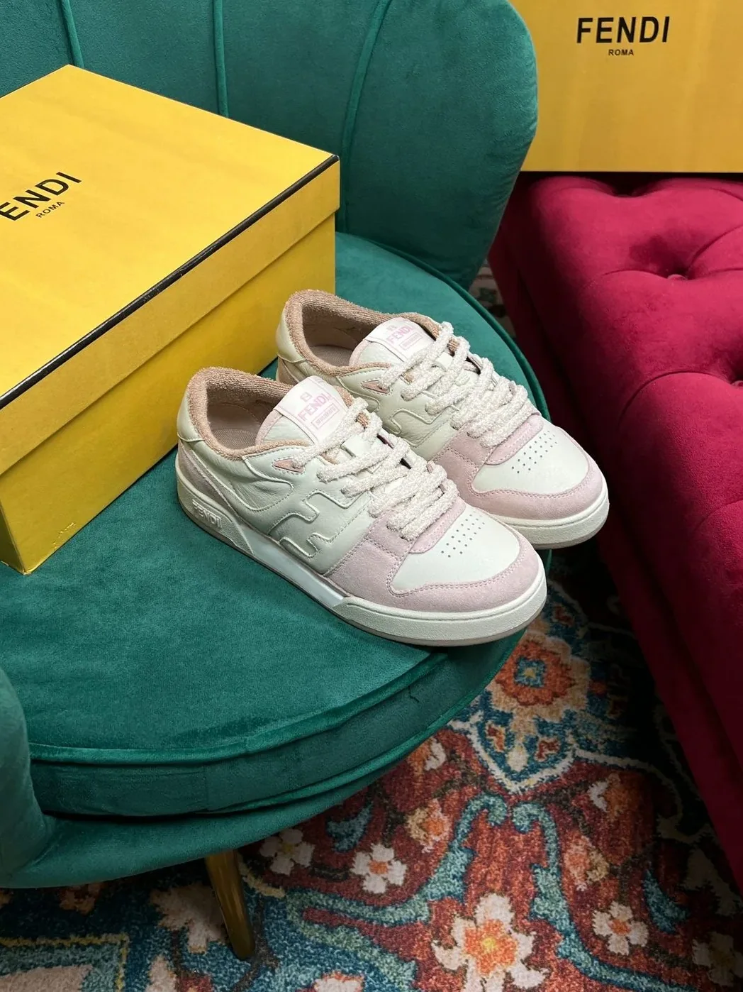 Fendi Match Low Tops In Pink 8E8252AHH2F1FHT Fendi Match Low Tops In Pink 8E8252AHH2F1FHT