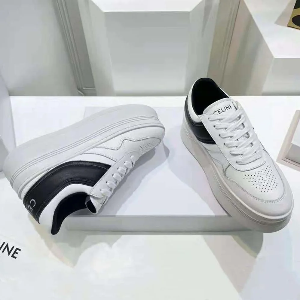 Celine Block Sneakers with Wedge Outsole in Calfskin for Women Celine Block Sneakers with Wedge Outsole in Calfskin for Women